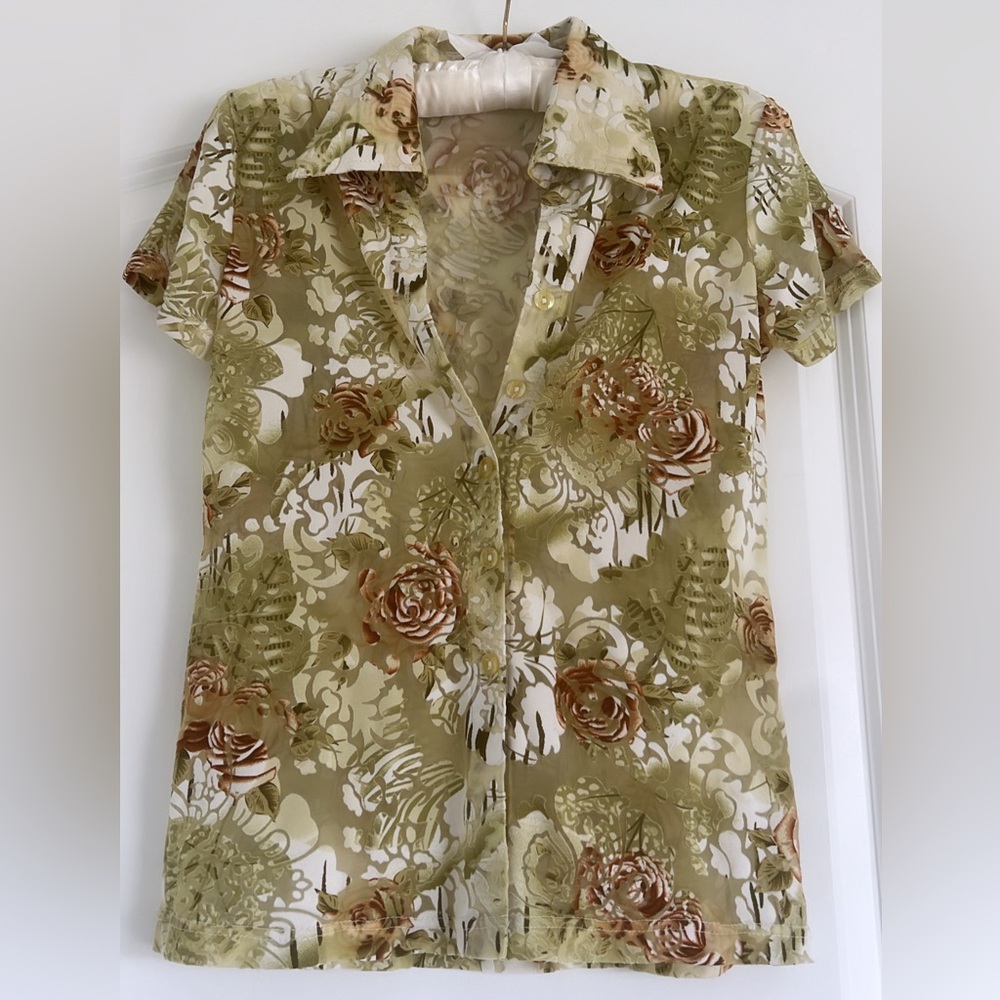 Mesh and velvet Versace Blouse.